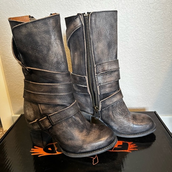 Freebird - Barker Black Leather Tall Boots - Picture 1 of 8